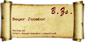 Beyer Zsombor névjegykártya